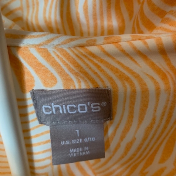 Chico’s ruffle front wide cuff blouse. Worn once - Picture 2 of 5